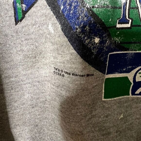VTG 1996 Tasmanian Devil Seahawks Crewneck USA Large - Picture 3 of 7